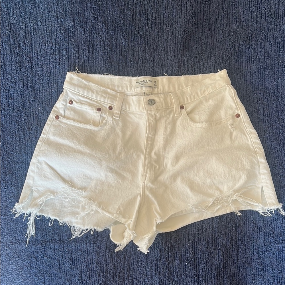 Abercrombie White Denim Shorts